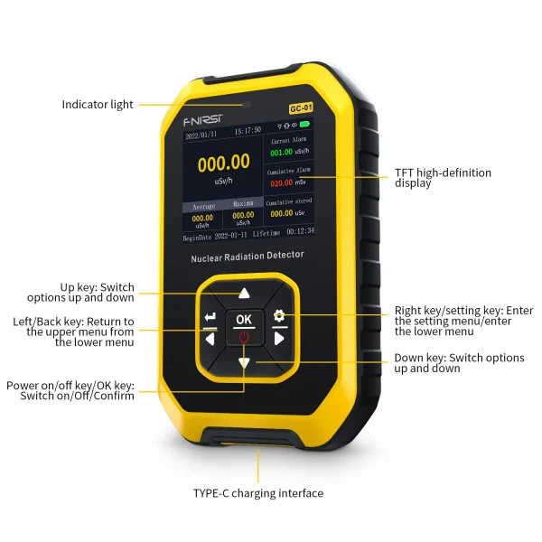 Geiger Zähler Nuklear Strahlungs Detektor Beta Gamma β γ Röntgen Dosimeter Monit - Image 6