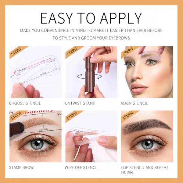 VIP 2023 Professionelles Ein-Schritt-Augenbrauen-Stempelformungsset Enhancer Wasserdichtes Make-up Schönheitsprodukte für Frauen Augenbrauenvorlagen - Image 6